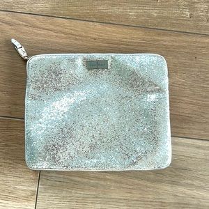 COLE HAAN Silver Glitter Clutch Purse